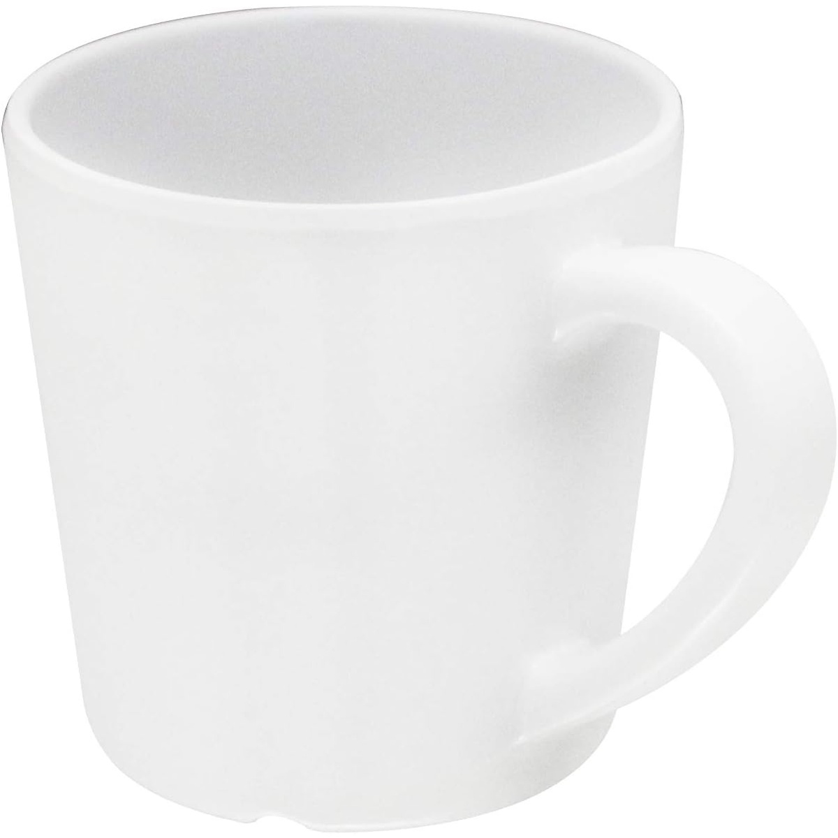Thunder Group CR9018W white melamine mug, slightly elevated front view highlighting interior and handle design