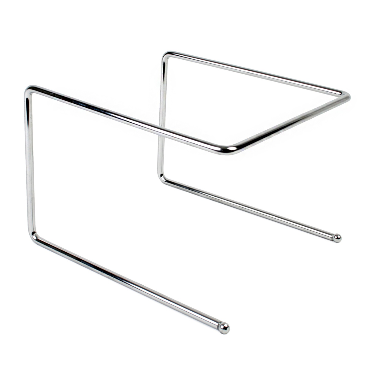 Thunder Group CRPTS997 chrome-plated wire pizza tray stand, angled view showing full frame and ball-tip legs
