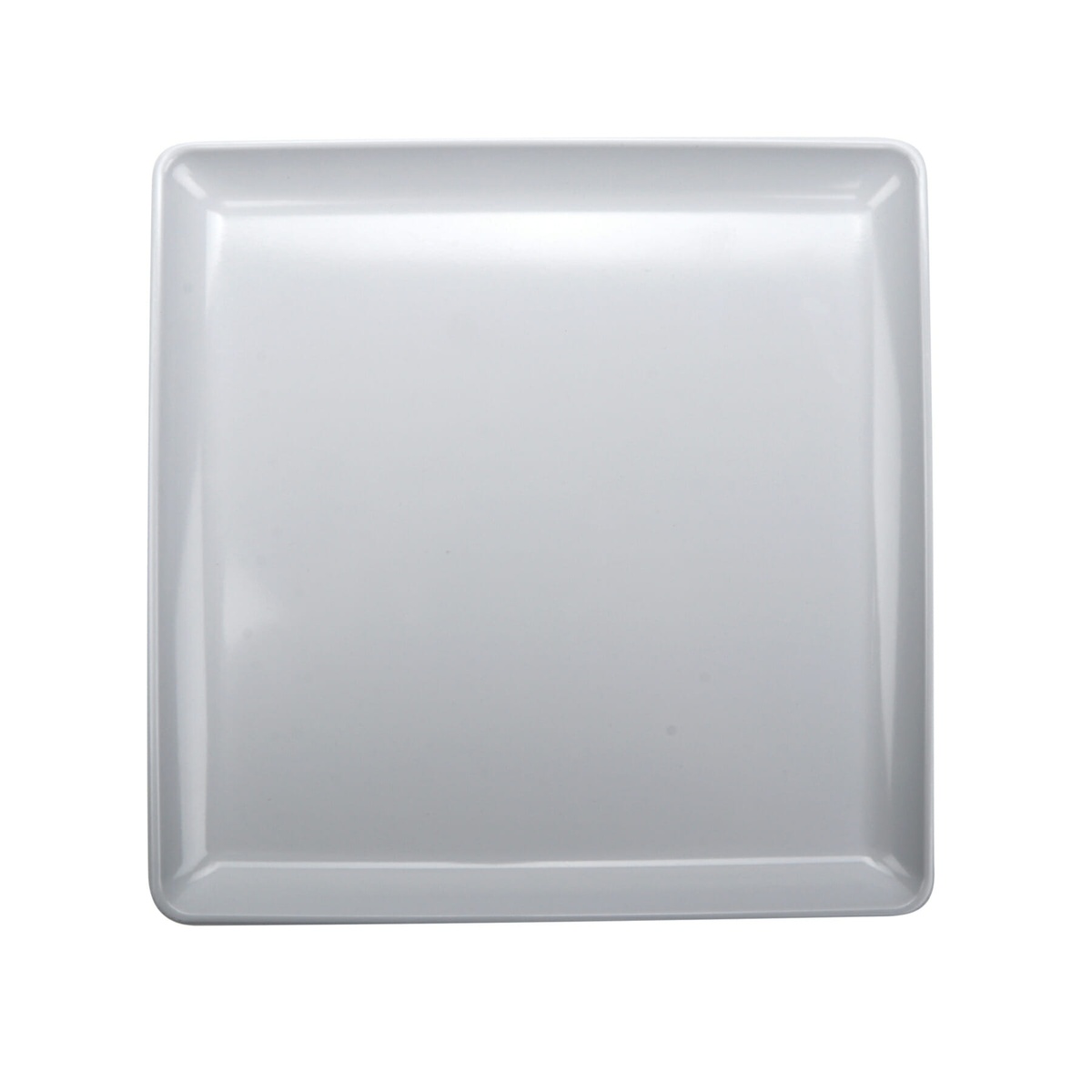 GET CS-950-W white square coupe melamine plate, overhead top-down view showing flat coupe surface