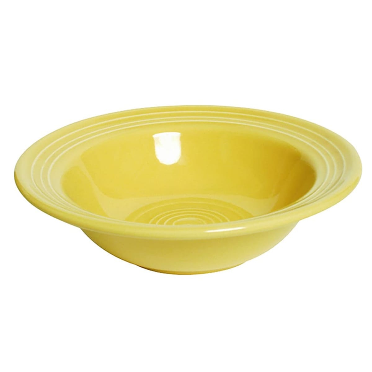 Tuxton China CSD-066 round saffron yellow grapefruit bowl with concentric ring design