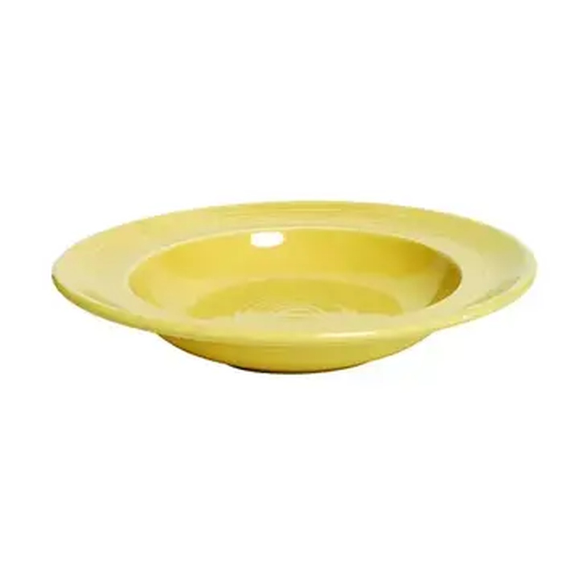 Tuxton China CSD-090 Saffron yellow rimmed soup bowl, 12 oz, 9-inch round ceramic
