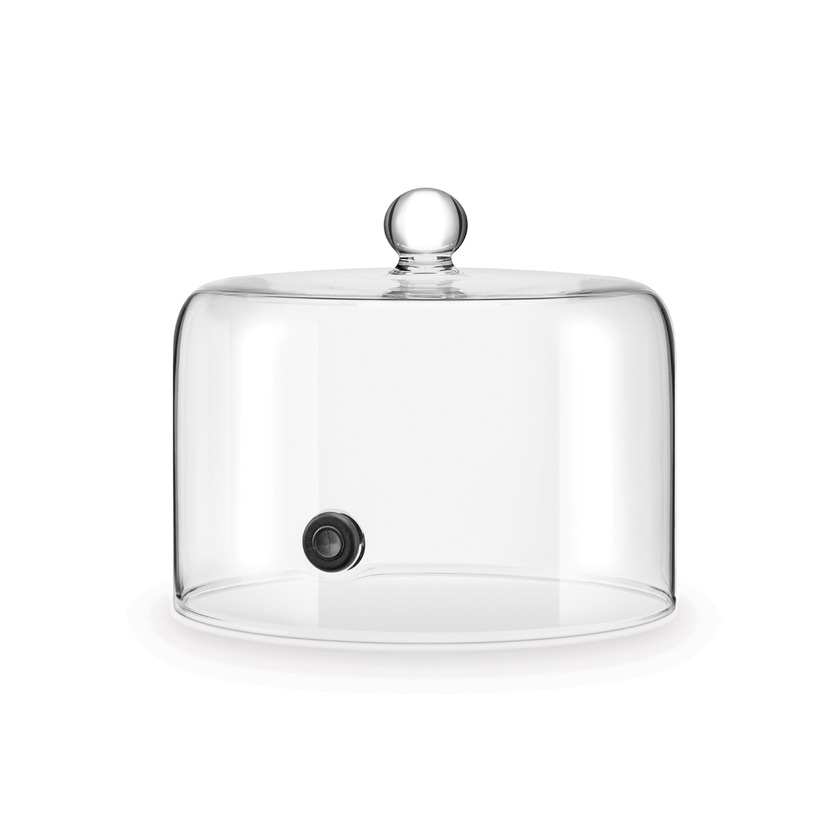 Breville Smoking Gun Pro Glass Cloche with BPA-free silicone one-way valve on white background