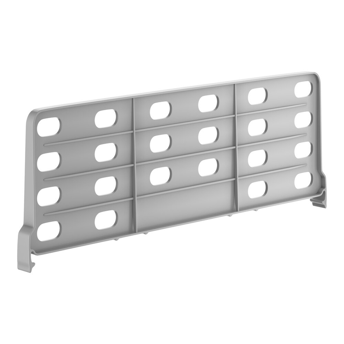 Cambro CSSD248151 soft gray ABS plastic shelf divider with vented slots, 24 inches wide