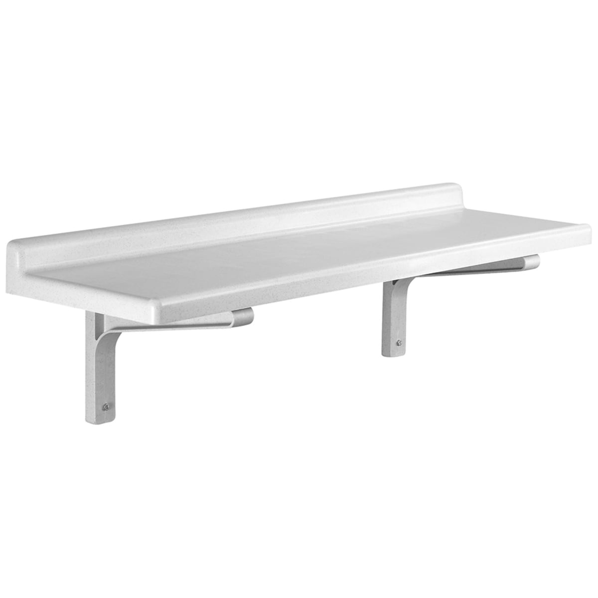 Cambro CSWS1848SK480 48-inch solid polypropylene wall-mounted shelf with I-beam brackets, speckled gray finish