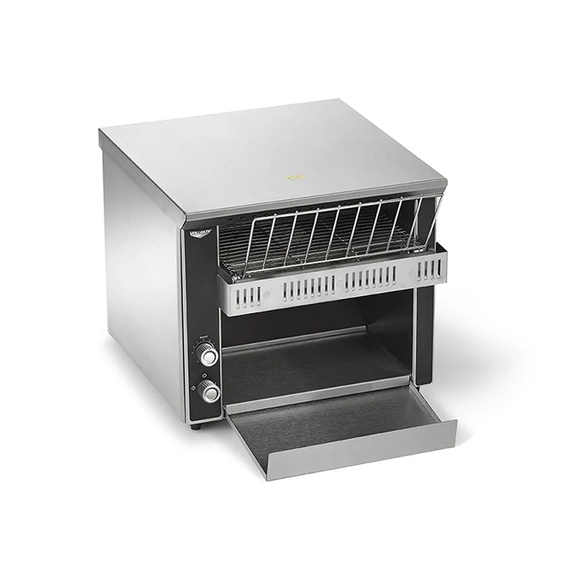Vollrath countertop conveyor toaster with front controls and removable crumb tray