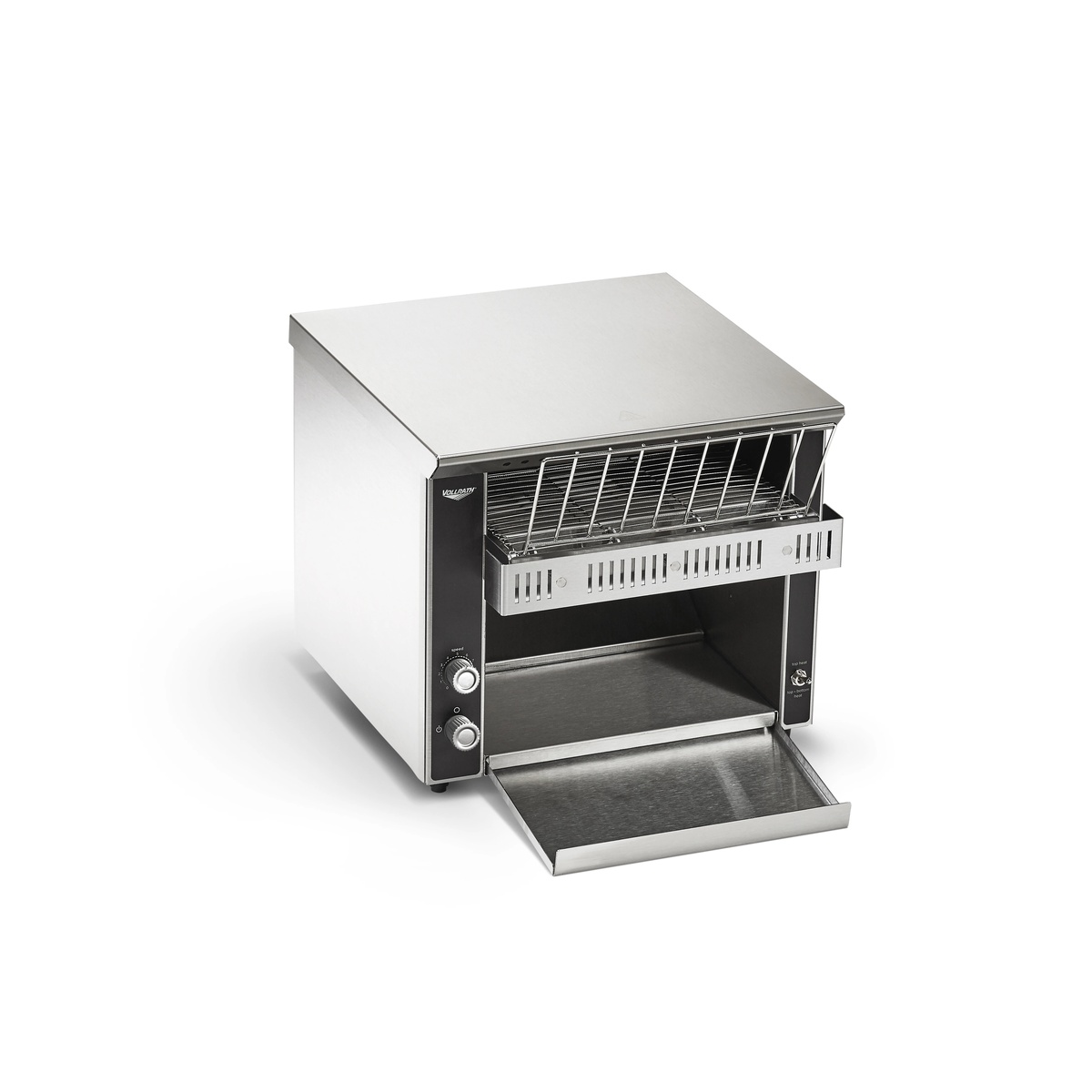 Vollrath JT1B countertop conveyor toaster with front opening and crumb tray