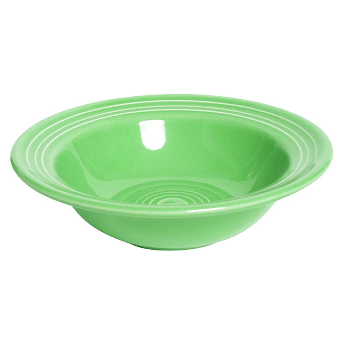 Tuxton CTD-066 9 oz round cilantro green vitrified ceramic grapefruit bowl with concentric ridge detail