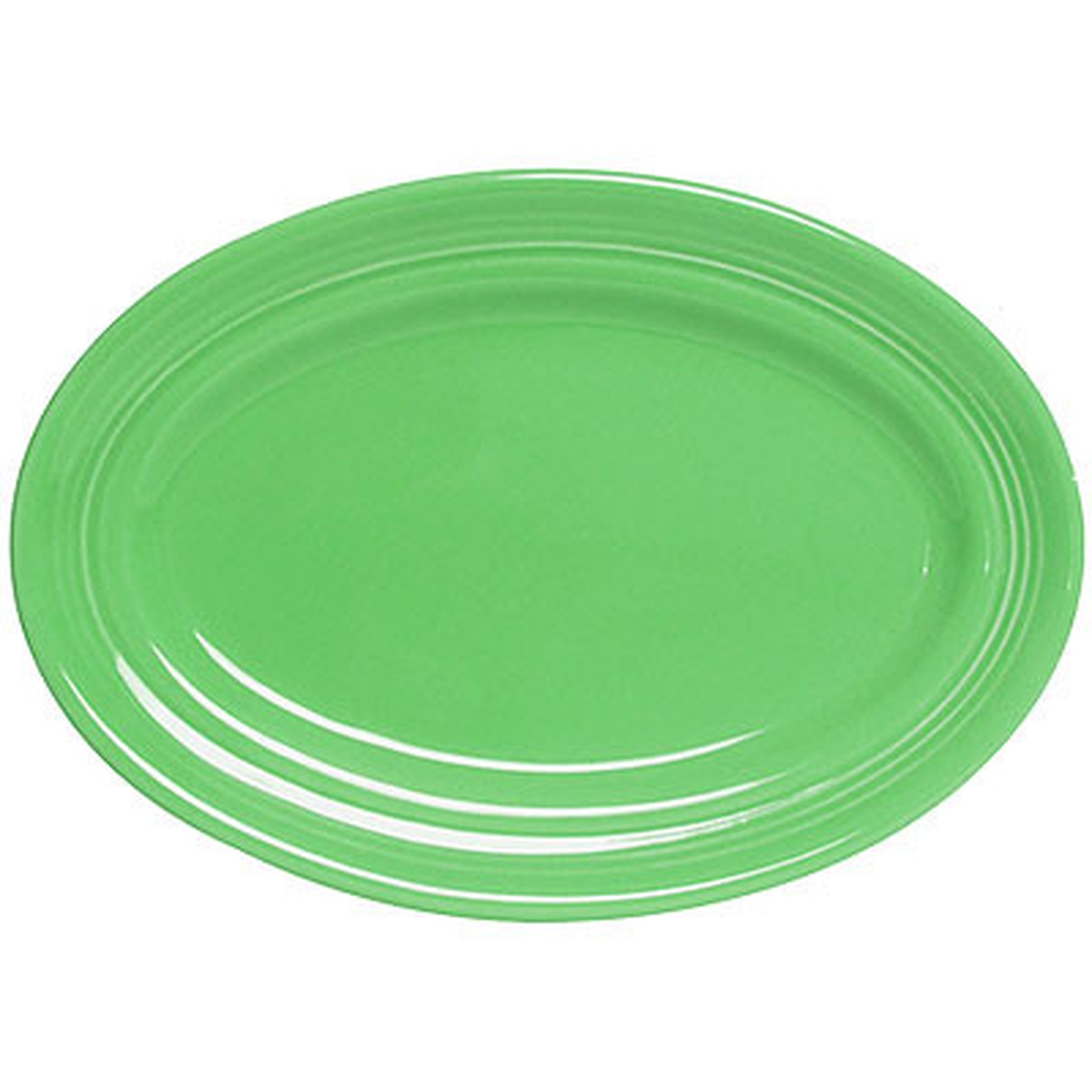 Tuxton CTH-116 Concentrix 11-1/2 x 8-3/8 inch oval platter in cilantro green ceramic