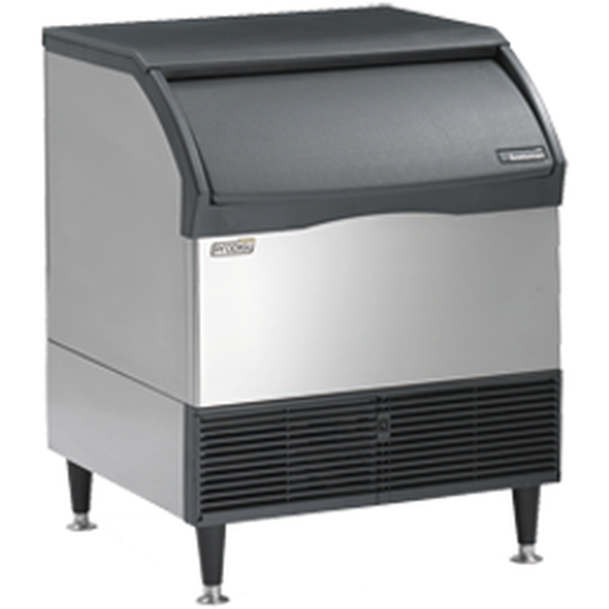 Scotsman CU3030MA-1 undercounter cube ice machine with stainless steel front and integrated storage bin