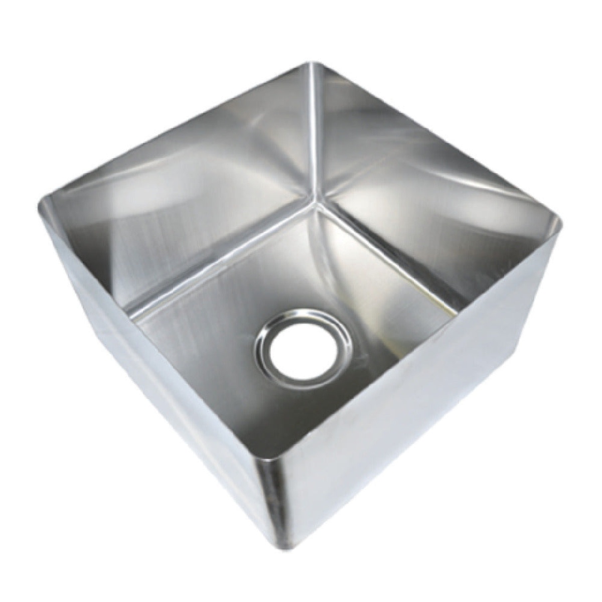 John Boos CUTCSB30 stainless steel single-compartment weld-in undermount sink bowl viewed from above at an angle