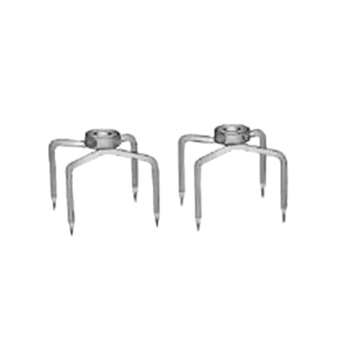 Two stainless steel rotisserie forks