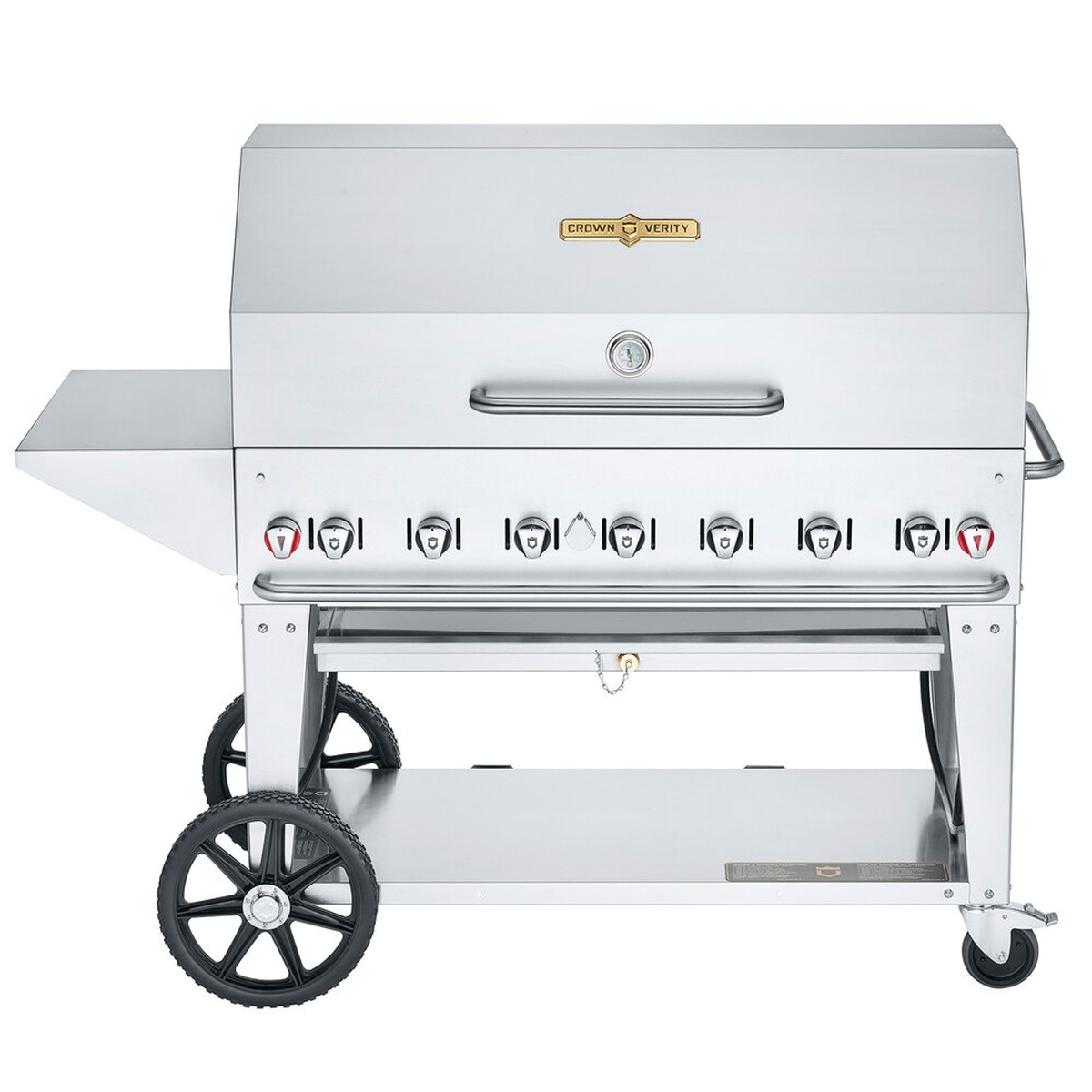 Crown Verity CV-MCB-48PKG-NG 48 inch mobile natural gas grill with roll dome
