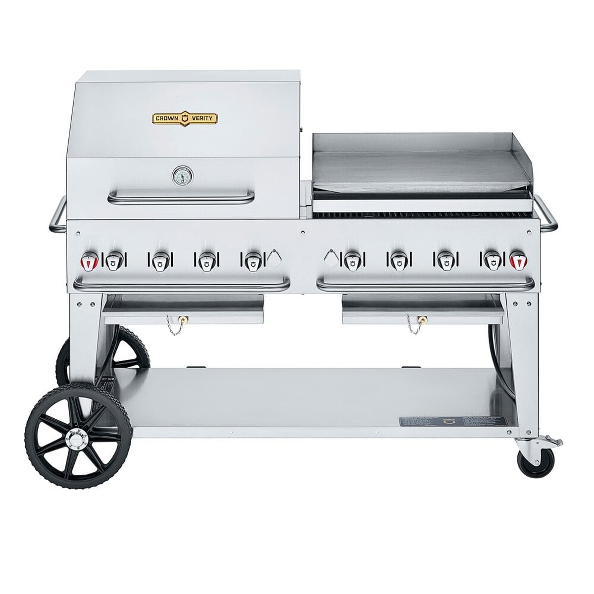 Crown Verity CV-MCB-60-SI 50/100 stainless steel mobile propane grill