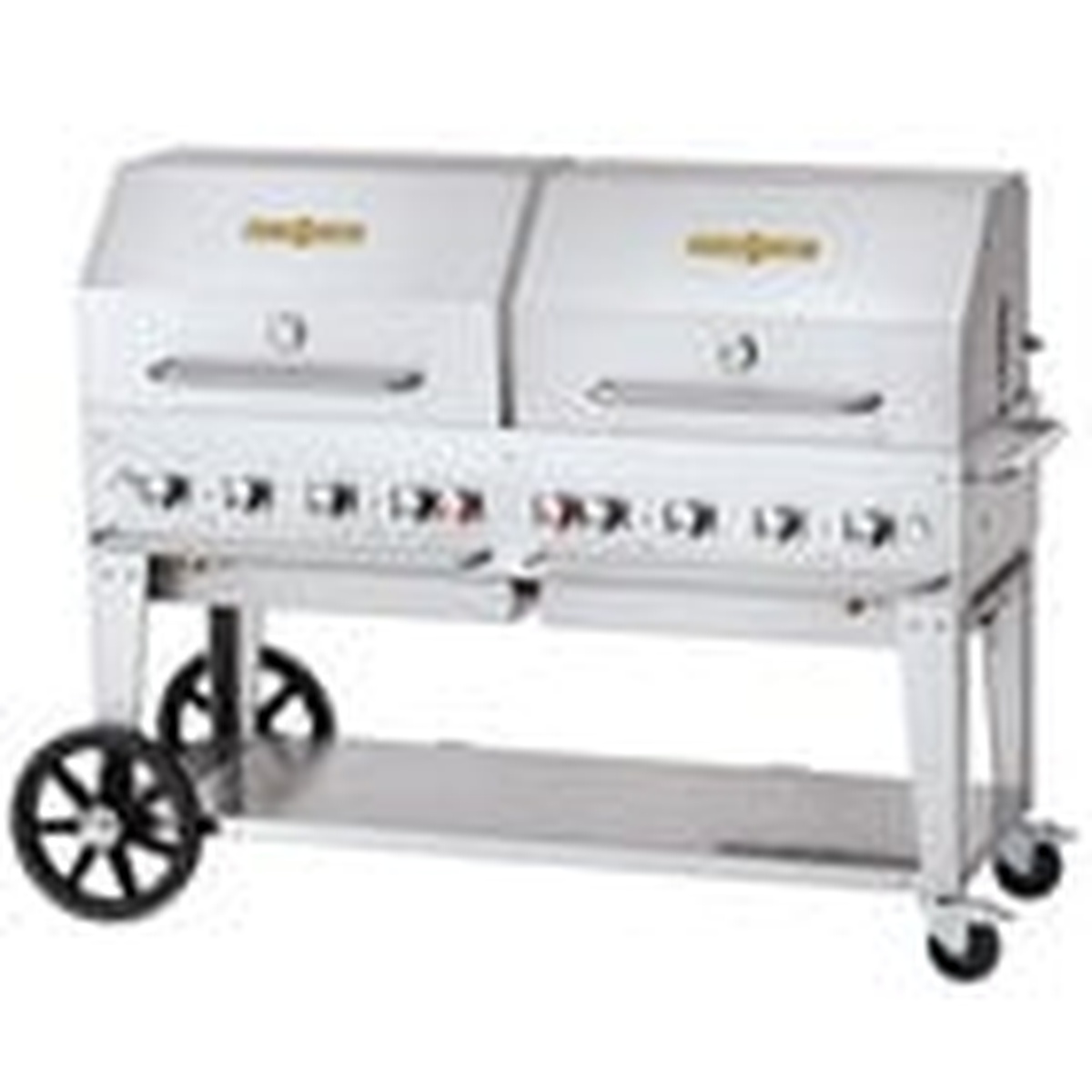 Crown Verity bulk propane mobile outdoor grill on wheels