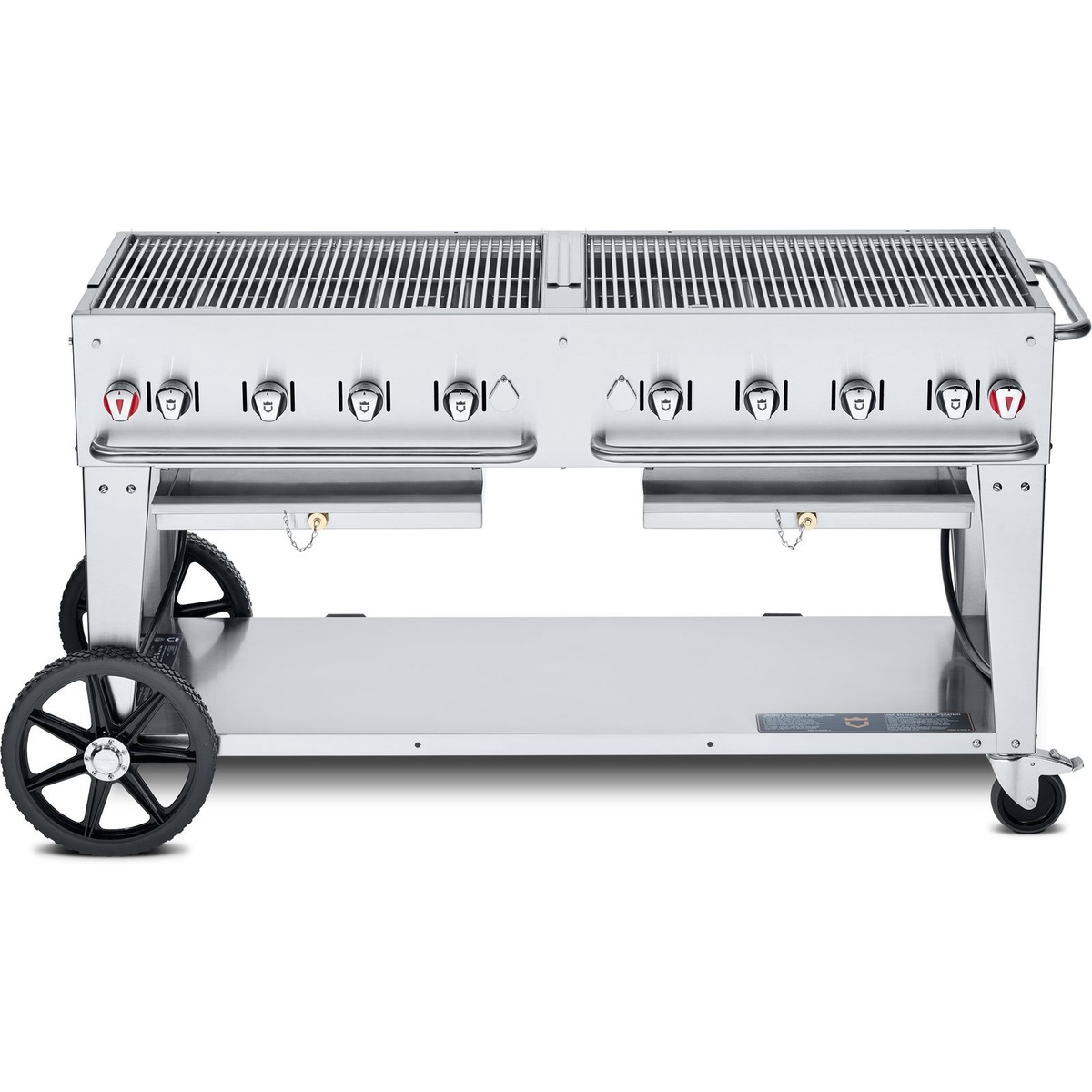 Crown Verity CV-MCB-60NG 60-inch mobile natural gas grill on cart with wheels