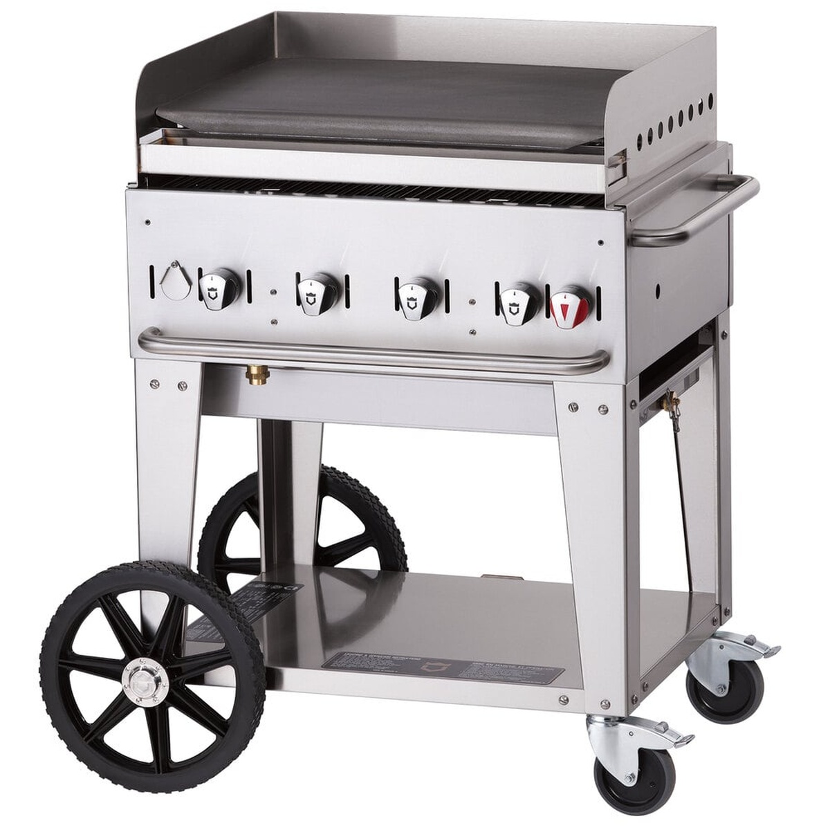Crown Verity CV-MG-30NG mobile natural gas griddle on wheeled cart