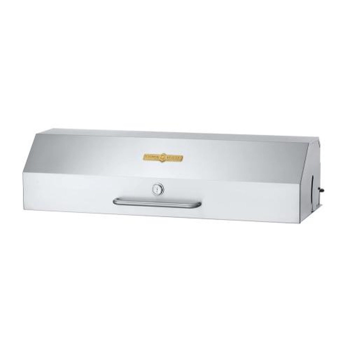 Crown Verity CV-RD-48 stainless steel roll dome grill hood with thermometer