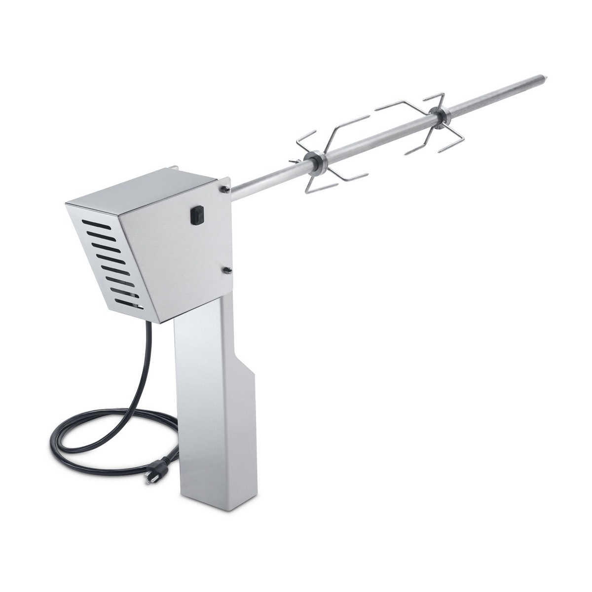Crown Verity CV-RT-30BI rotisserie kit with motor, spit rod, and rotisserie forks