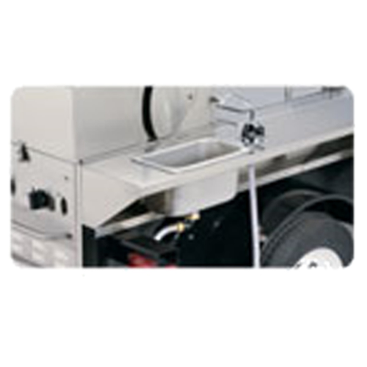 Crown Verity sink package mounted beside an outdoor grill