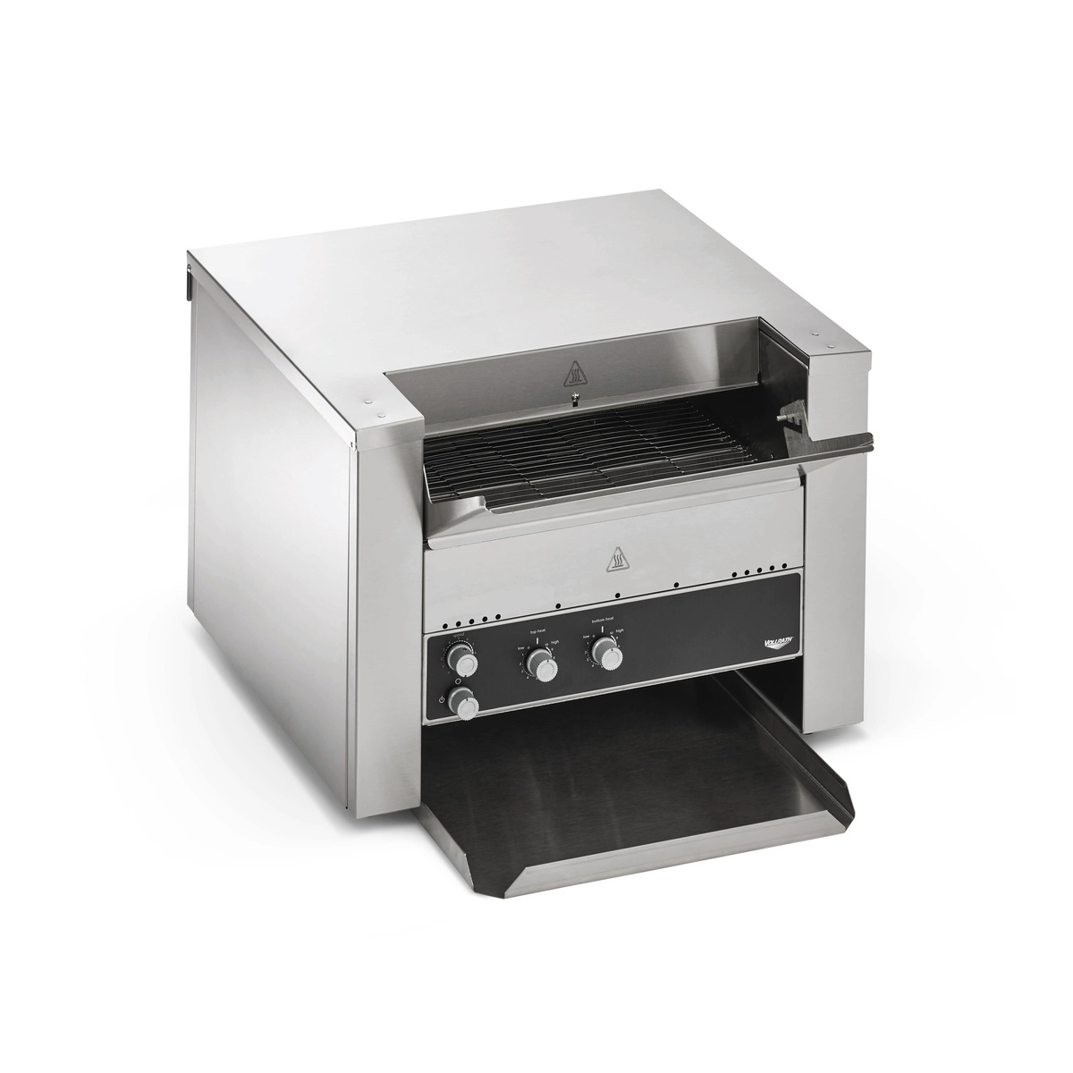 Vollrath CVT4-208900 convertible conveyor toaster angled view showing wide feed opening and control panel