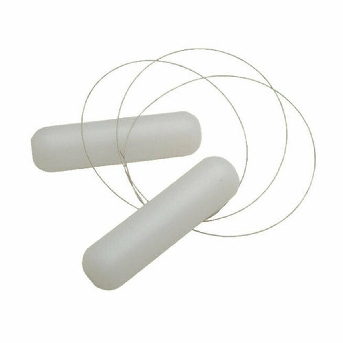 Libertyware CW Cheese Wire Cutter with two white polypropylene handles and a stainless steel cutting wire loop