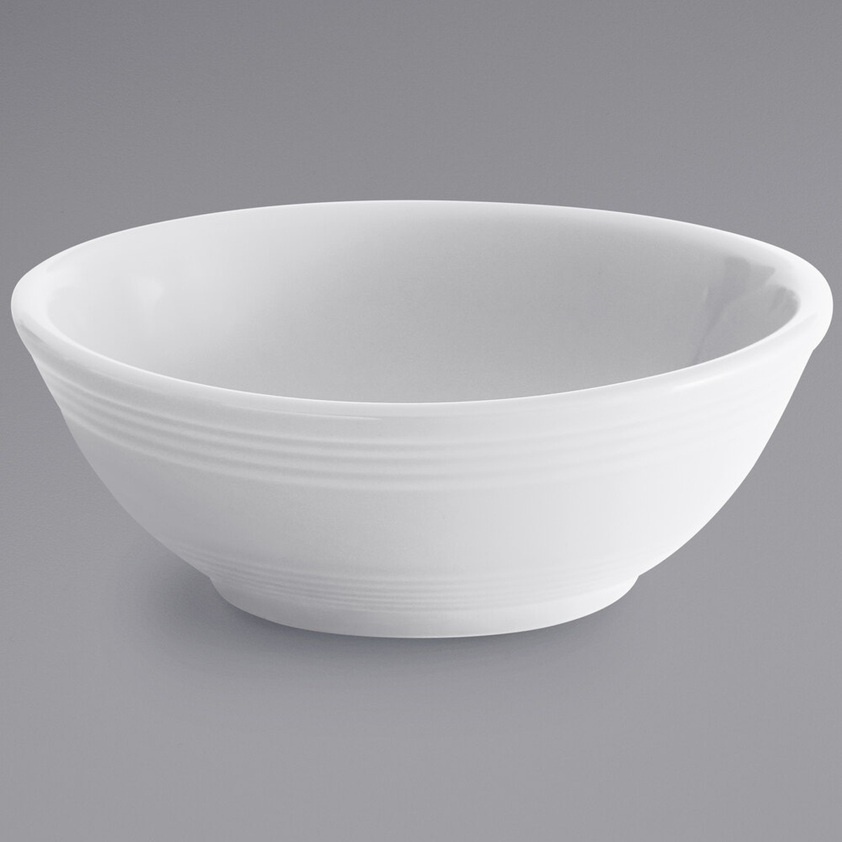 Tuxton CWB-1303 Concentrix 13 oz white china nappie bowl with concentric ridges
