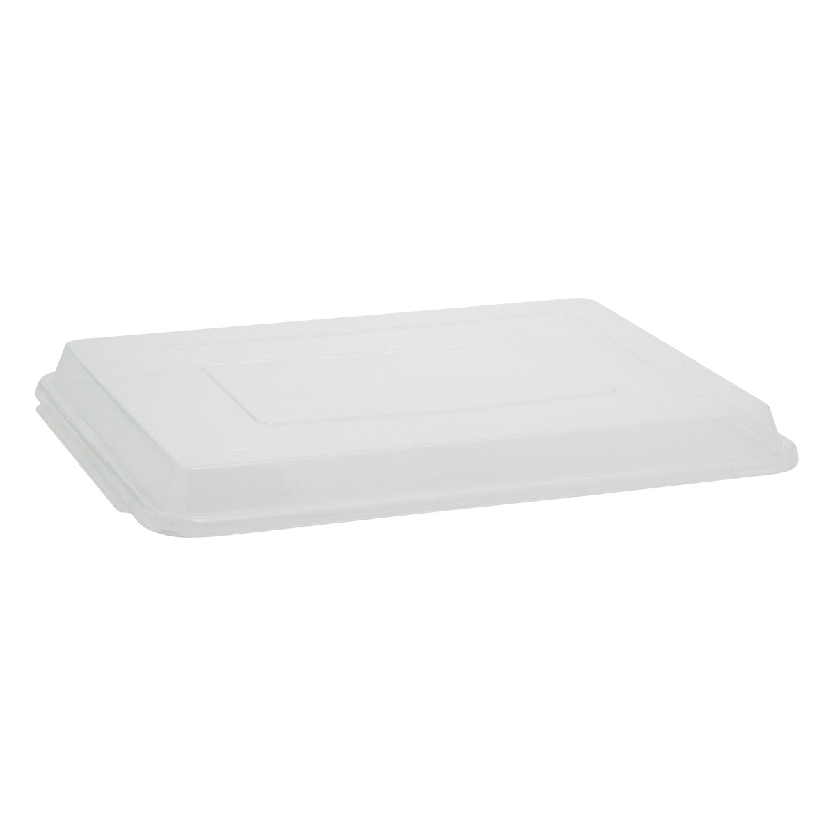 Winco CXP-1318 clear polypropylene half-size sheet pan cover shown alone