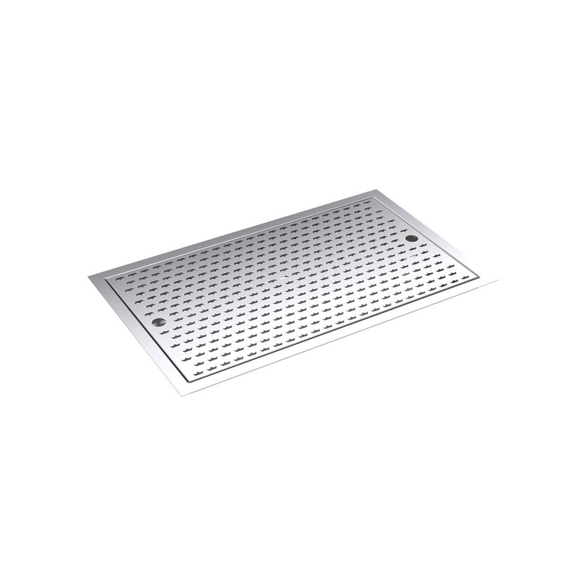 Krowne KR-D24 24-inch stainless steel drop-in bar top drainer with perforated removable insert, angled view