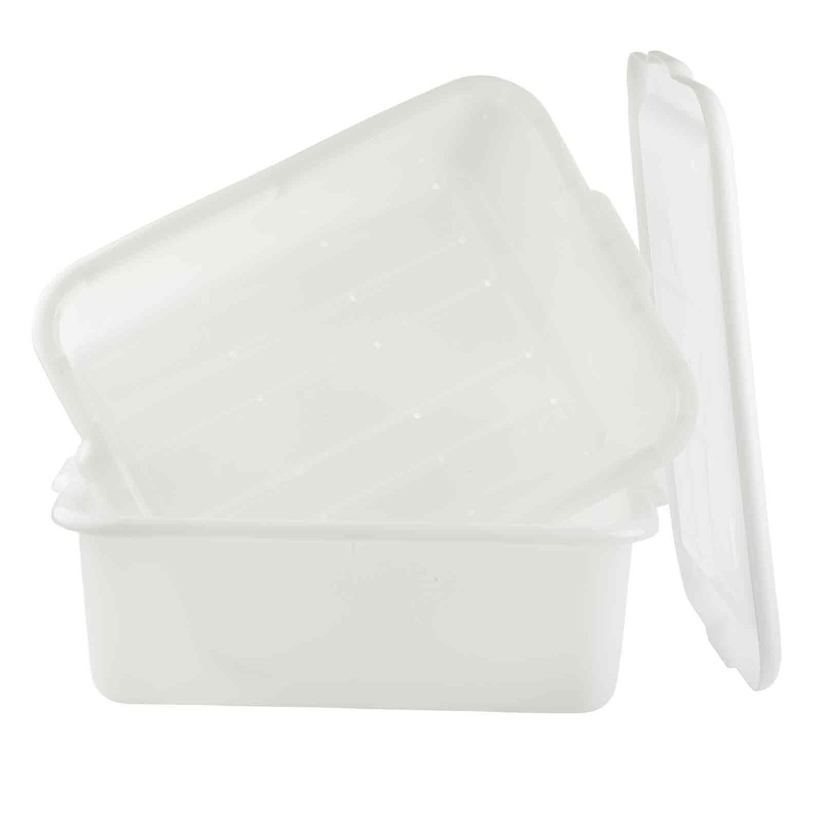 White drain box set components with lid