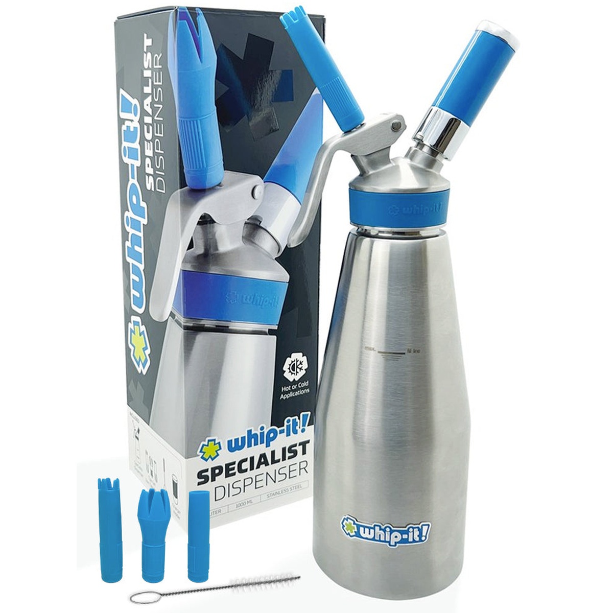 Whip-It Specialist 0.5 Liter dispenser with retail packaging