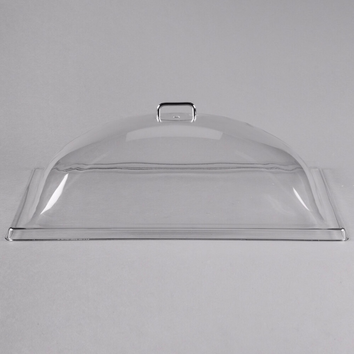 Cambro DD1826CW135 clear polycarbonate dome display cover with chrome handle, viewed from the front on a neutral background