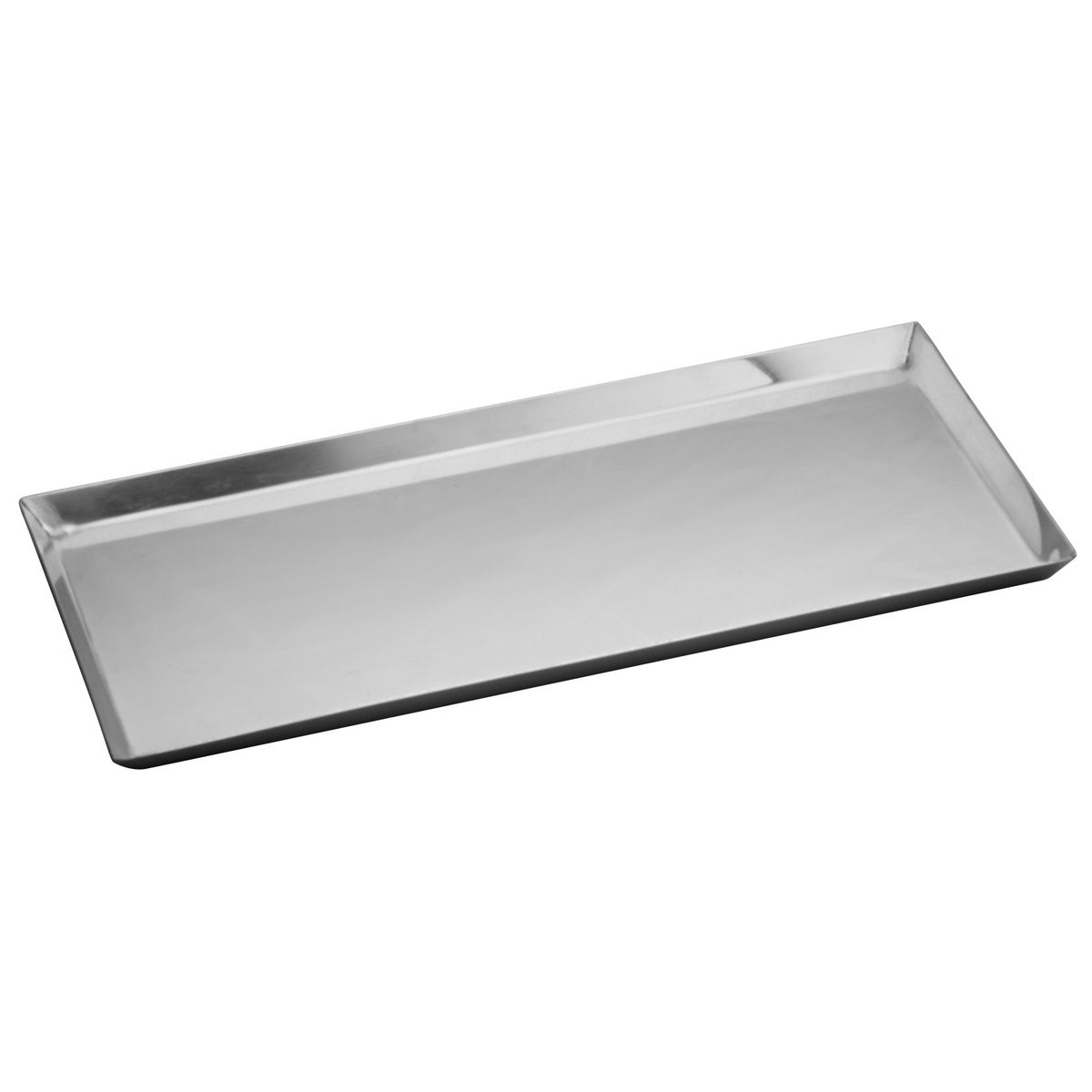 Winco DDSI-102S rectangular stainless steel long serving tray, 14-1/8 inch by 7-1/2 inch