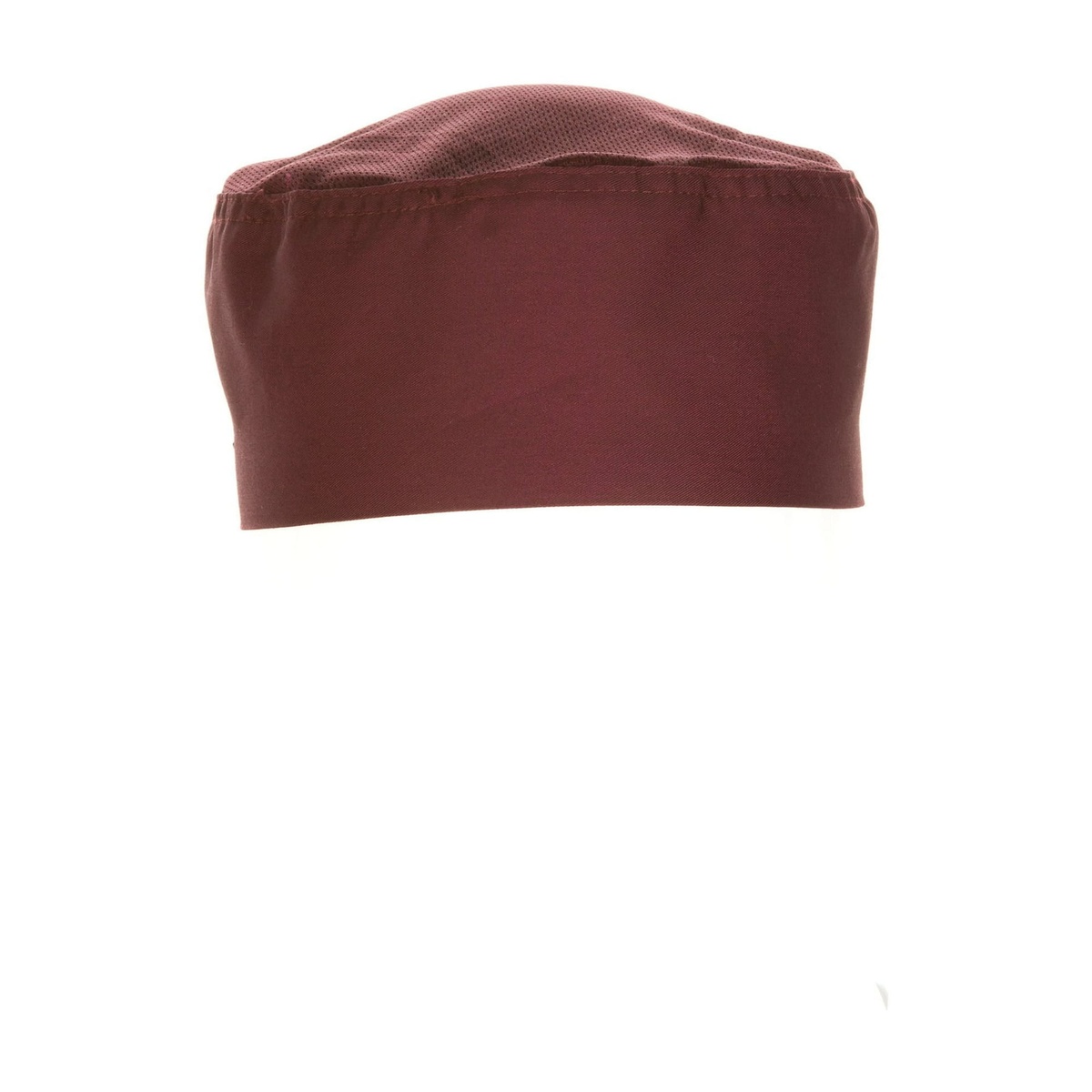 Chef Works Cool Vent Beanie in Merlot, front view showing mesh top and twill band