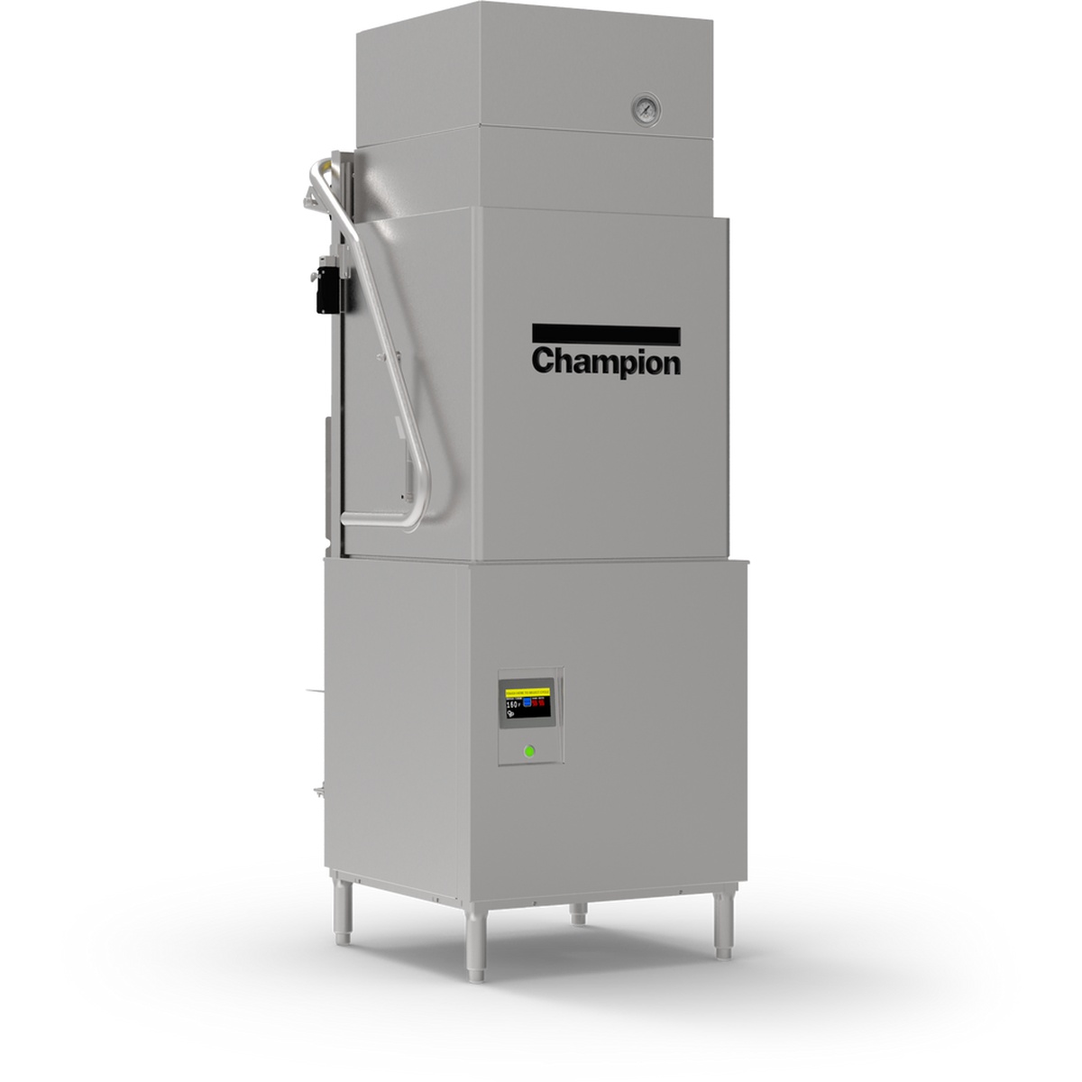 Champion DH-6000T door-type dishwasher angled view