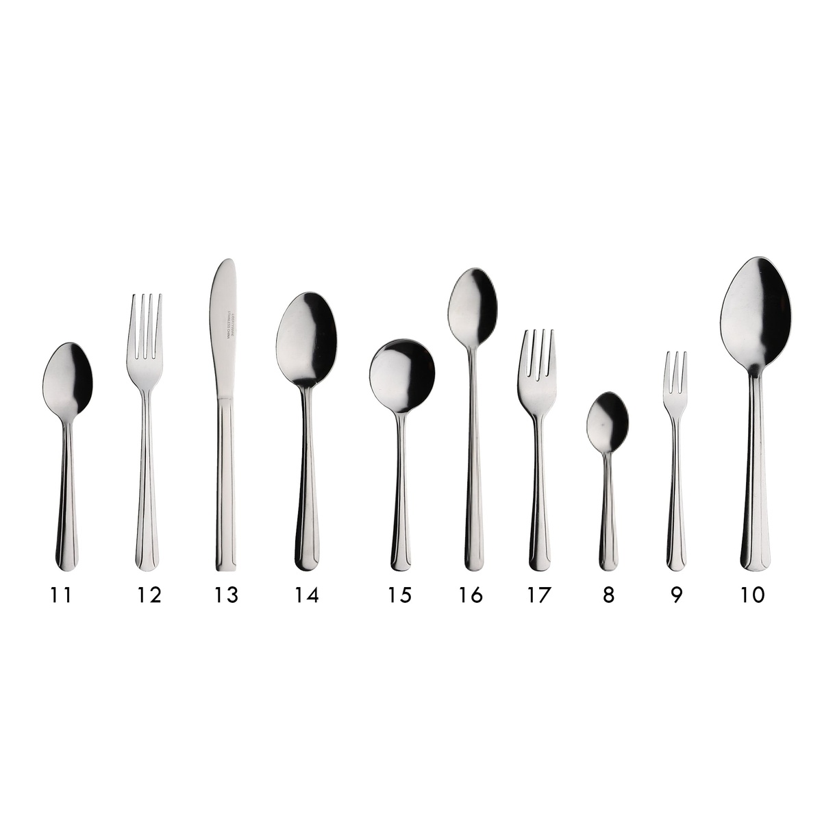 Libertyware Dominion Heavy Weight flatware collection showing full range of spoons, forks, and knives