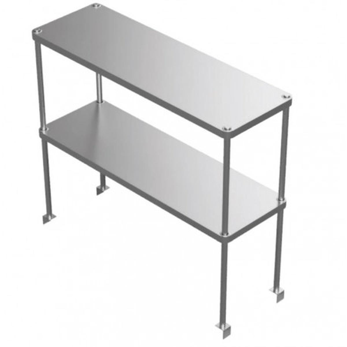 GSW USA DS-1660 stainless steel double over shelf with two tiers and four adjustable legs