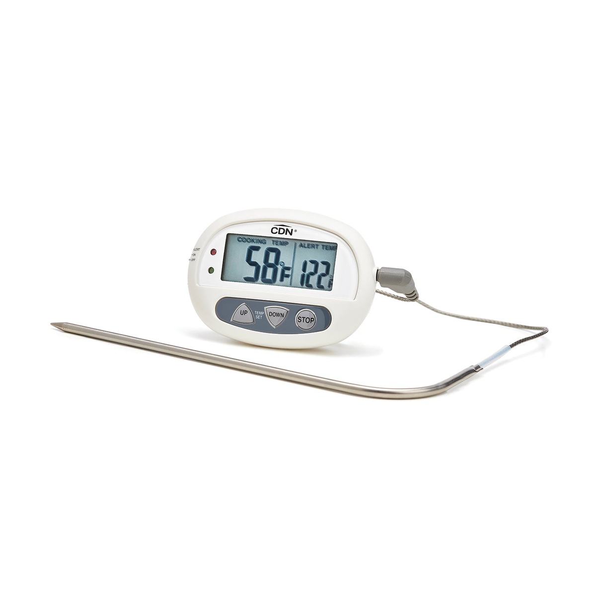 CDN DTP392 digital probe thermometer with stainless steel probe and 36-inch heat-resistant cable fully extended