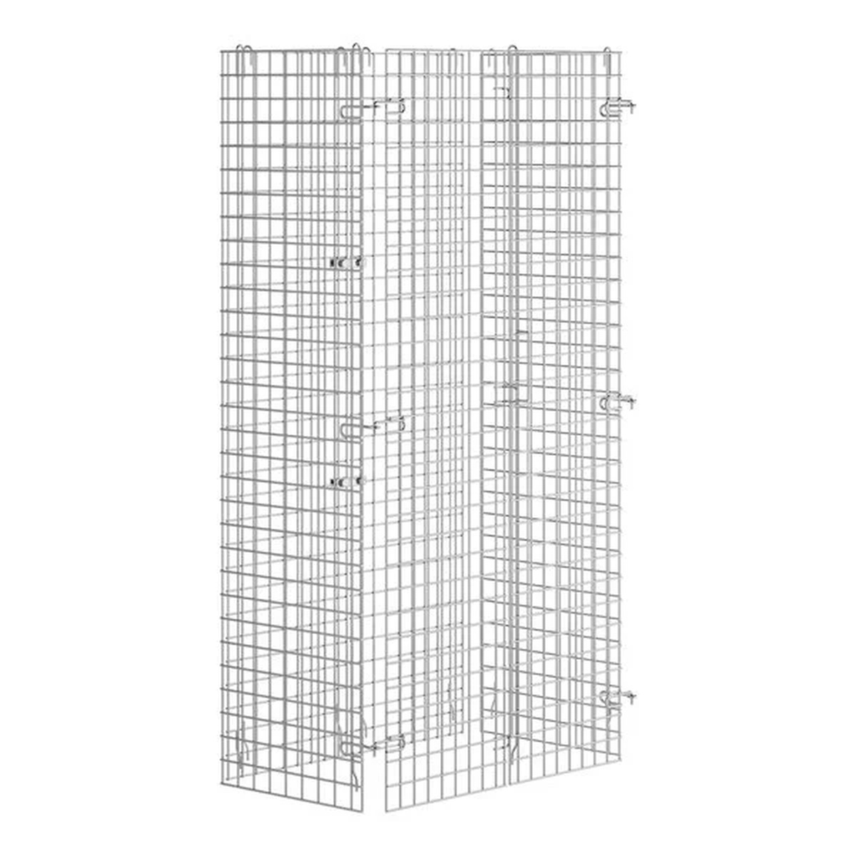 Enhanced E-CWSC-1860 chrome wire security cage conversion kit showing back panels, side panels, and dual doors assembled