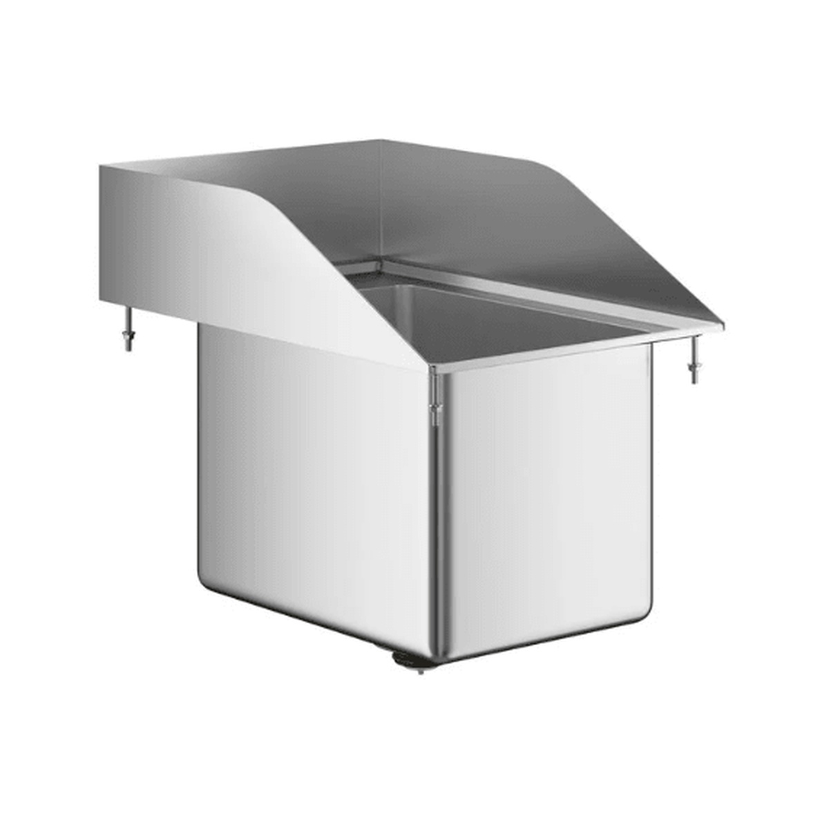 Enhanced 10 x 14 inch stainless steel drop-in sink with side splash guards and drainer