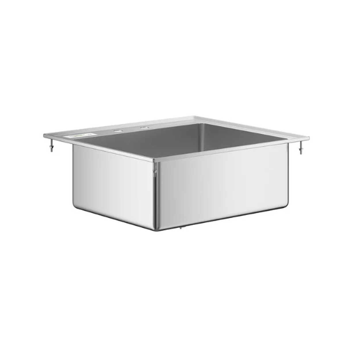 Enhanced stainless steel drop-in sink with side splash guards, 14x16x10-inch bowl
