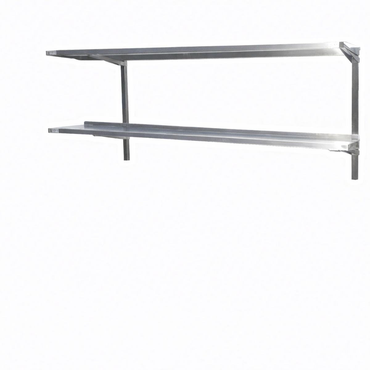 Enhanced E-DOS-PT1472 double tier stainless steel rear mount overshelf for prep table