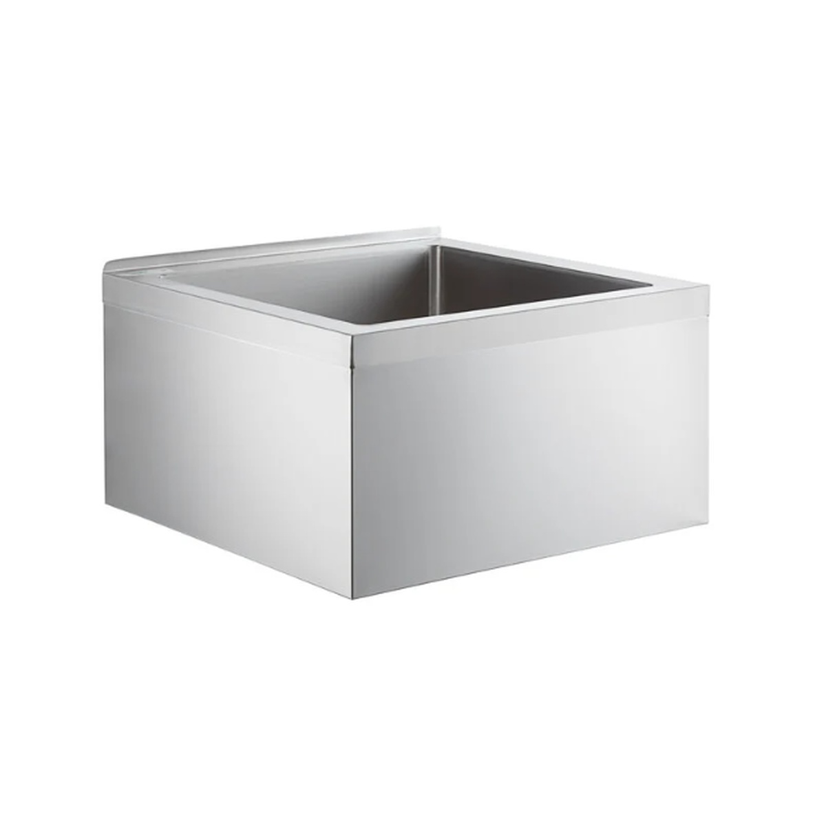 Enhanced E-FMS-242414 stainless steel floor mop sink with fabricated bowl and apron