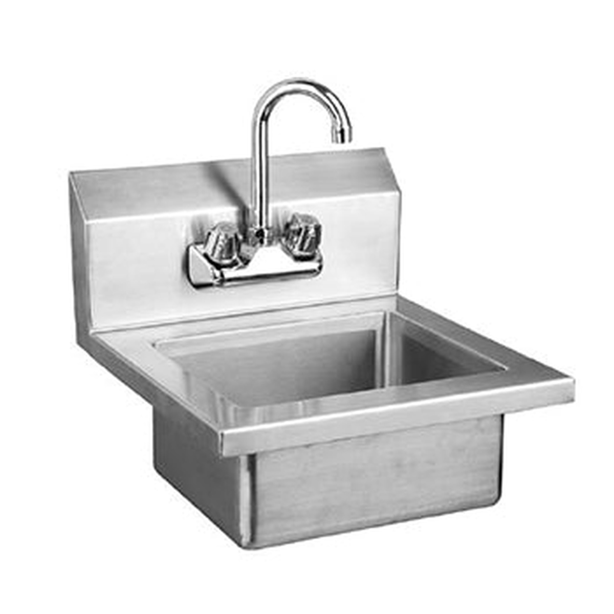Enhanced E-HS-15FB stainless steel wall mount hand sink with gooseneck faucet
