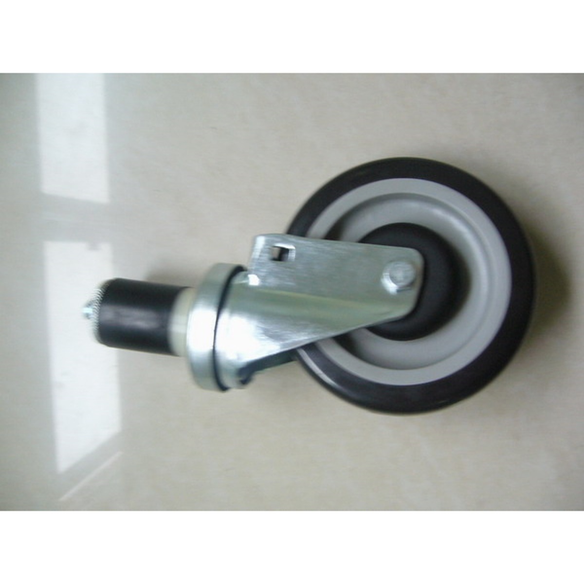 Enhanced 5-inch swivel caster with brake, metal fork, and dual-compound wheel