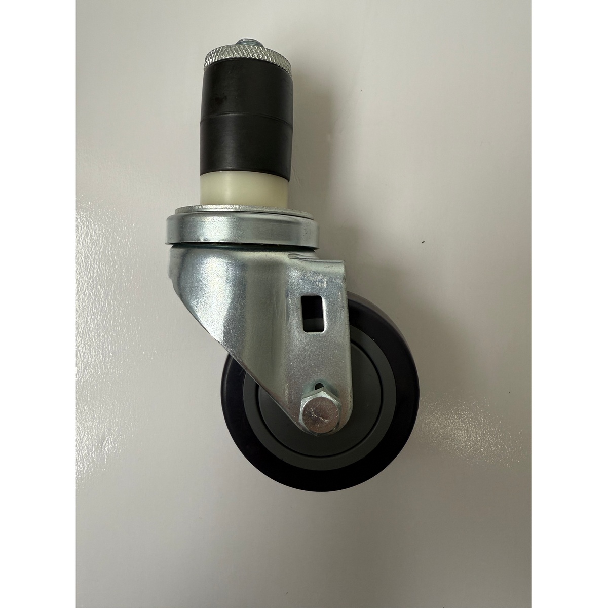 Enhanced E-PPPUPESC-3 3-inch swivel caster with plastic expanding stem and polyurethane wheel