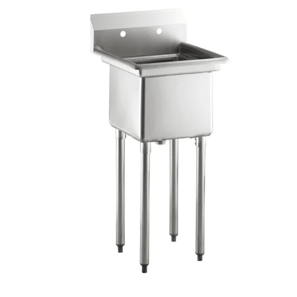 Enhanced SS single-tub stainless steel sink with galvanized legs and H-shaped brace, no drainboards