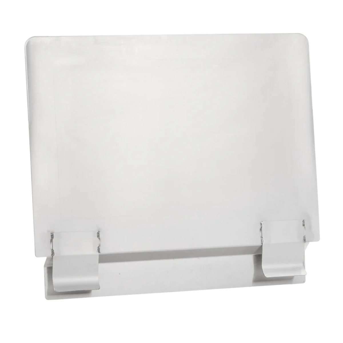 E-SGF Enhanced Universal Fryer Splash Guard made of white stainless steel with mounting bracket