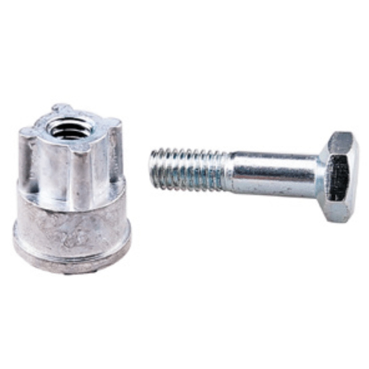 E-SPLZAF zinc alloy leveling foot components showing threaded base socket and adjustment bolt