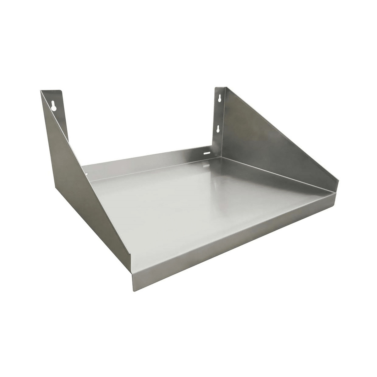Enhanced E-WMS-1824 stainless steel wall mount microwave shelf with keyhole bracket supports
