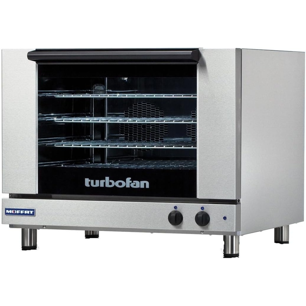 Moffat Turbofan E28M4 countertop convection oven with glass door and four racks